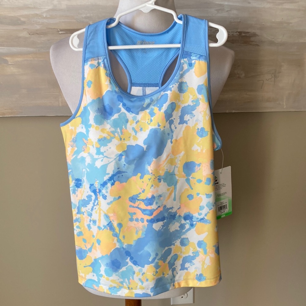 NWT Prince girls blue/yellow tennis tank